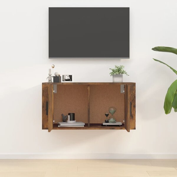 Füstös tölgy színű fali TV-szekrény 80 x 34,5 x 40 cm