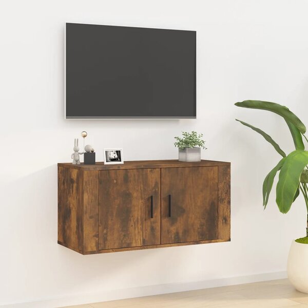 Füstös tölgy színű fali TV-szekrény 80 x 34,5 x 40 cm