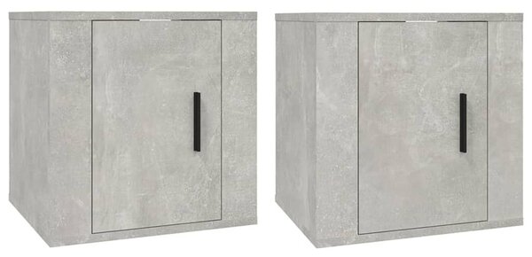 2 db betonszürke fali TV-szekrény 40x34,5x40 cm