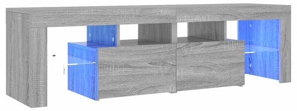 Szürke sonoma színű TV-szekrény LED-világítással 140x36,5x40 cm