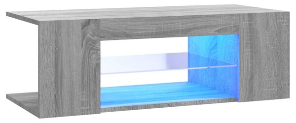 Szürke sonoma színű LED-es TV-szekrény 90 x 39 x 30 cm