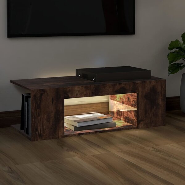 Füstös tölgy színű LED-es TV-szekrény 90 x 39 x 30 cm