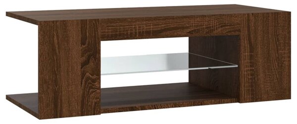 Barna tölgy színű LED-es TV-szekrény 90 x 39 x 30 cm