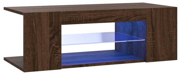 Barna tölgy színű LED-es TV-szekrény 90 x 39 x 30 cm