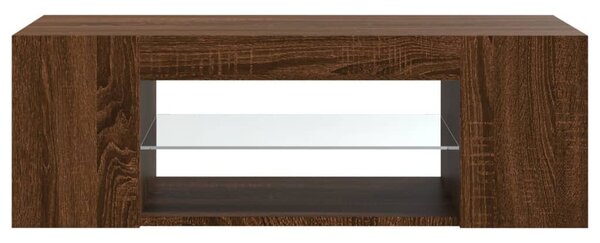 Barna tölgy színű LED-es TV-szekrény 90 x 39 x 30 cm