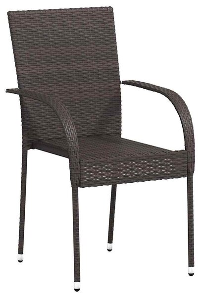 4 db barna rakásolható polyrattan kültéri szék