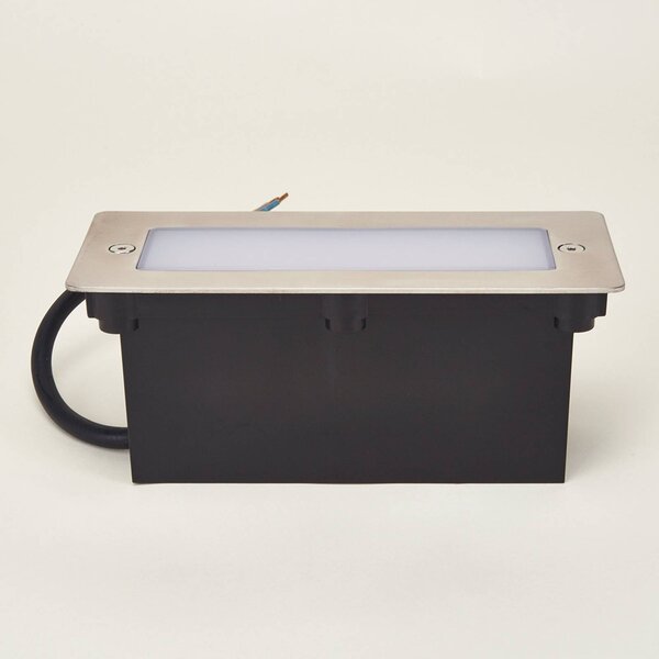 Lucande LED beépíthető fali lámpa Holly, 17 cm, rozsdamentes acél, Alu / szürke / cink, Rozsdamentes acél, Modern