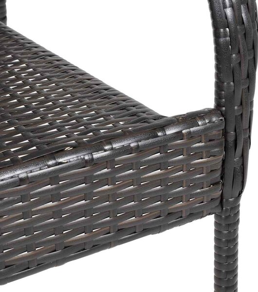 4 db barna rakásolható polyrattan kültéri szék