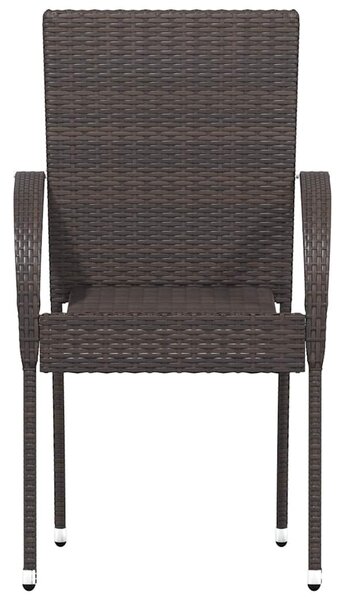 4 db barna rakásolható polyrattan kültéri szék
