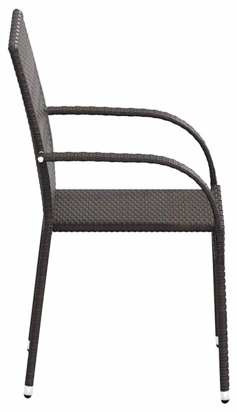 4 db barna rakásolható polyrattan kültéri szék