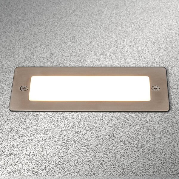 Lucande LED beépíthető fali lámpa Holly, 17 cm, rozsdamentes acél, Alu / szürke / cink, Rozsdamentes acél, Modern