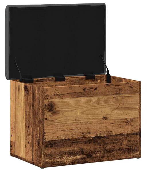 Antik fa szerelt fa tárolópad 62x42x45 cm