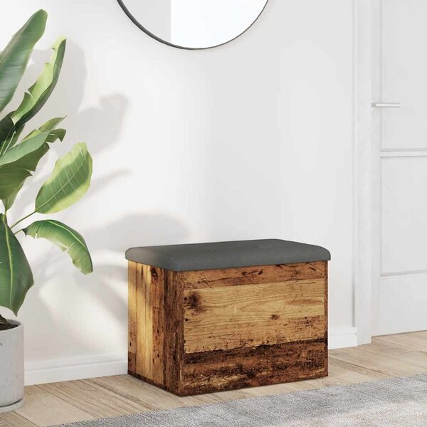 Antik fa szerelt fa tárolópad 62x42x45 cm