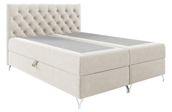 KONDELA Boxspring ágy, 120x200, fehér Velvet szövet, GULIETTE + ajándék