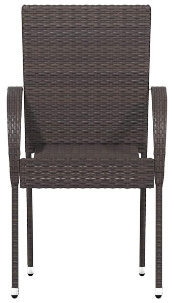 2 db barna polyrattan rakásolható kültéri szék