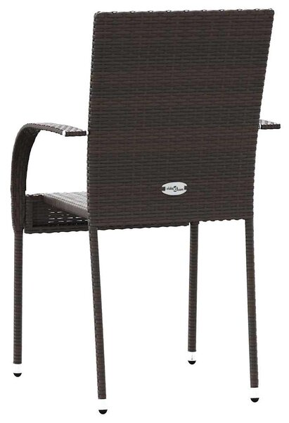 2 db barna polyrattan rakásolható kültéri szék