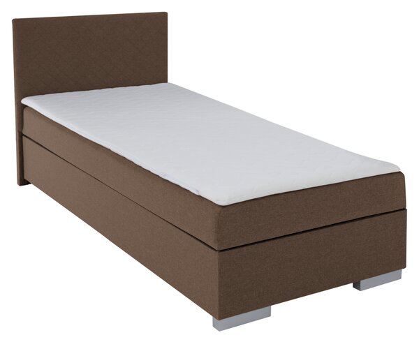 KONDELA Boxspring ágy, egyszemélyes, barna, 90x200, univerzális, ADARA