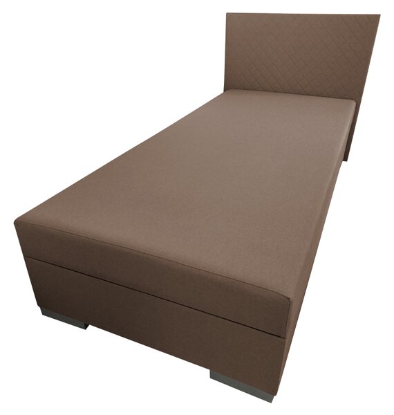 KONDELA Boxspring ágy, egyszemélyes, barna, 90x200, univerzális, ADARA
