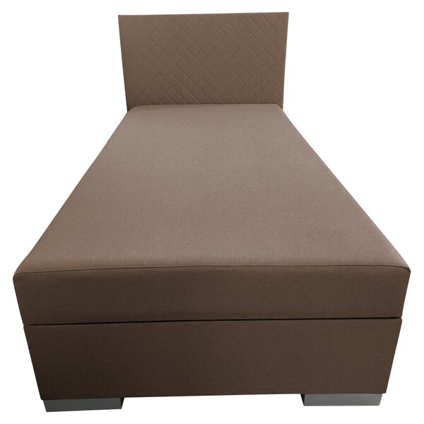KONDELA Boxspring ágy, egyszemélyes, barna, 90x200, univerzális, ADARA