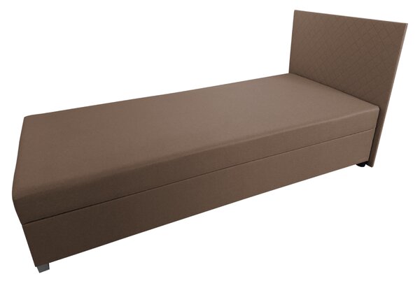 KONDELA Boxspring ágy, egyszemélyes, barna, 90x200, univerzális, ADARA