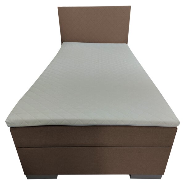 KONDELA Boxspring ágy, egyszemélyes, barna, 90x200, univerzális, ADARA