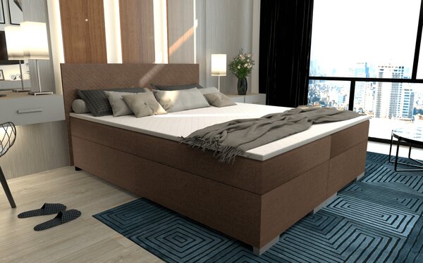 KONDELA Boxspring ágy, barna, 160x200, ADARA