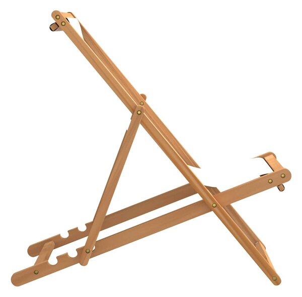 Krémszínű tíkfa napozószék 56 x 105 x 96 cm
