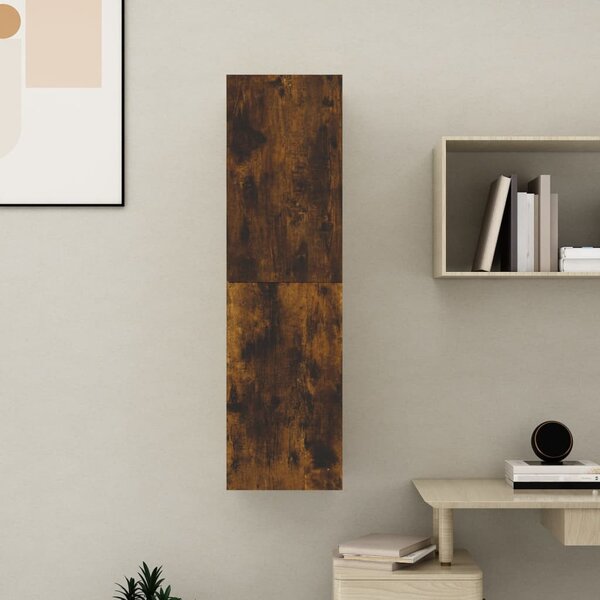 Füstös tölgy színű falra szerelhető TV-szekrény 30,5x30x110 cm