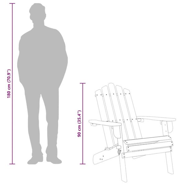Tömör akácfa kerti adirondack szék