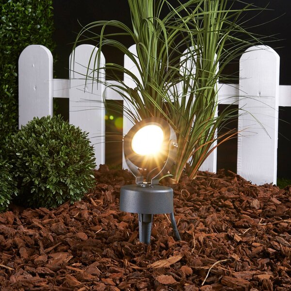Lucande LED kültéri spotlámpa Gavin, 33 cm, antracit, alumínium, Fekete, Alumínium