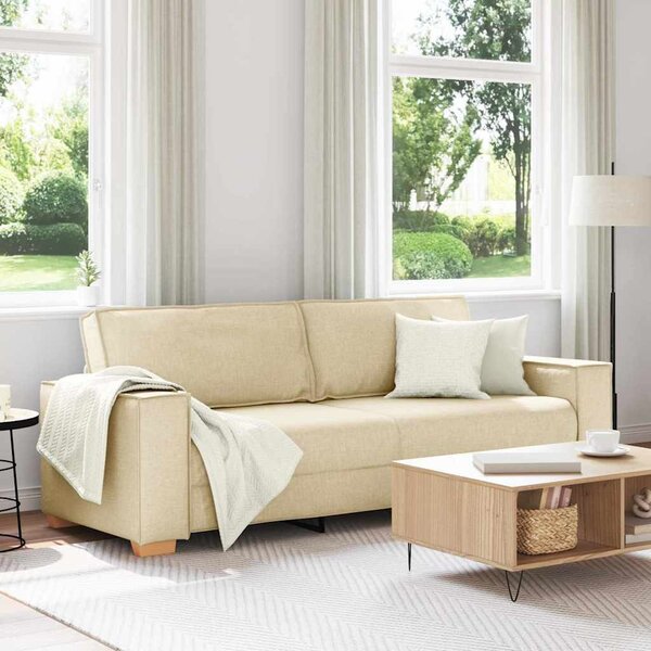 3-Fős kanapé Krém 220 cm szövet