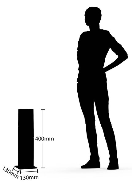 Lucande Fiola alaplámpa, 40 cm, antracit, IP54, dimmelhető, Fekete, Alumínium, Modern