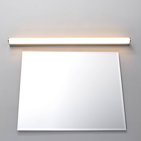 Lindby LED fali lámpa Philippa, lekerekített, 88cm, króm, IP44, Króm / ezüst, Fürdőszoba, fém, Modern