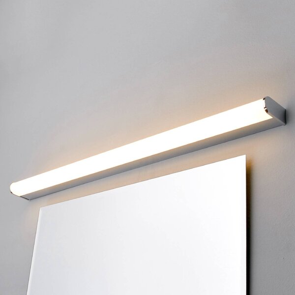 Lindby LED fali lámpa Philippa, lekerekített, 88cm, króm, IP44, Króm / ezüst, Fürdőszoba, fém, Modern
