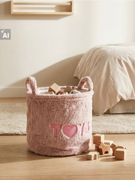 Sinsay - Feliratos tárolókosár TOYS - pasztellpink