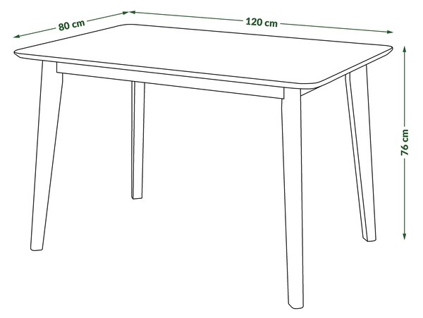 MAZZONI EXPORT ROXY Természetes Tölgyfa - RETRO TÉGLALAP ALAKÚ FA ASZTAL 120 vagy 150 cm-es KONYHÁBA/ÉTKEZŐBE