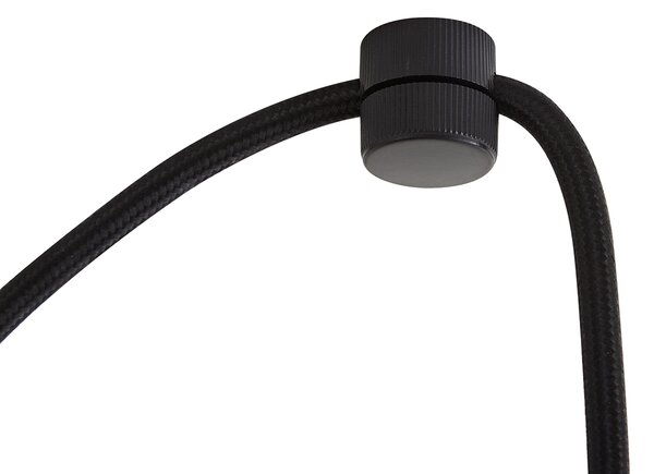 Design függőlámpa fekete fa mintás búrával és opálüveggel 3-lámpás - Tulip