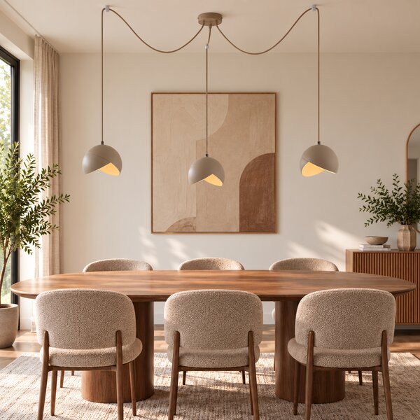 Design függőlámpa bézs opálüveggel 3-lámpás - Tulip