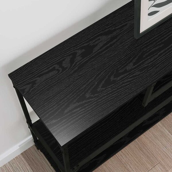 Konzolasztal polcokkal Musta tammi 100 x 30 x 75 cm Faanyag