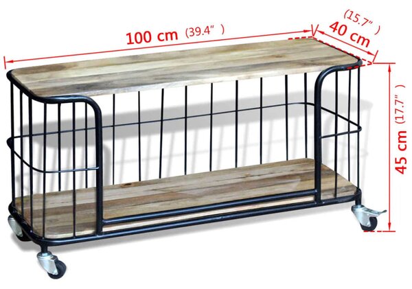 100x40x45 cm tömör mangófa TV szekrény