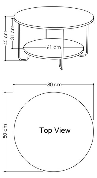 Corro dohányzóasztal, fehér, 80 cm
