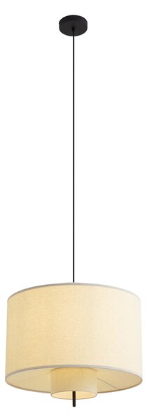 Japandi függőlámpa fekete fehér vászon árnyékolóval 50 cm - Rieu