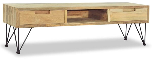 Tömör tíkfa TV-szekrény 120 x 35 x 35 cm