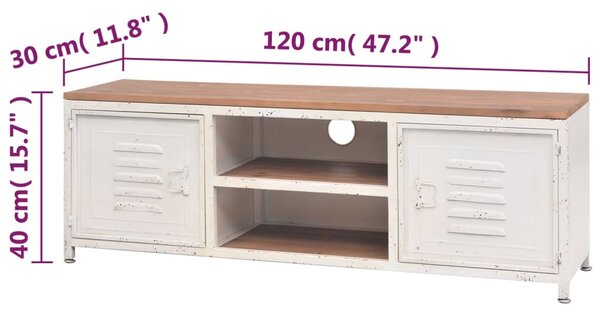 Fehér TV-szekrény 120 x 30 x 40 cm