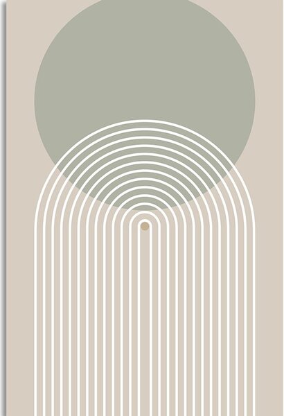 Kép khaki kör szivárvánnyal Mid-Century