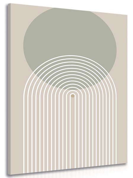 Kép khaki kör szivárvánnyal Mid-Century