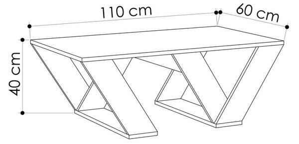 Pipra dohányzóasztal, carrarai márvány, 110 cm