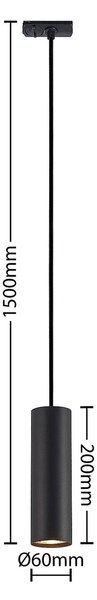 Lindby függőlámpa Linaro, 20 cm, fekete, 1-fázisú, GU10, Fekete, Nappali / Étkező, fém, Modern