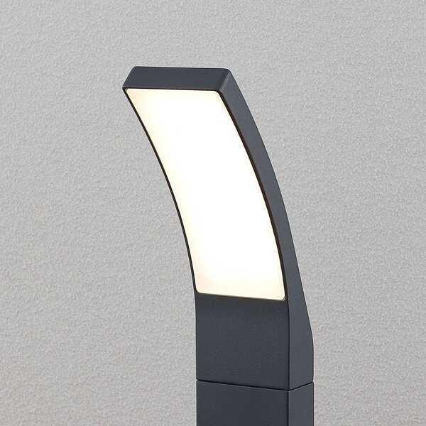 Lindby Ilvita LED fali lámpa, 60 cm, antracit, fém, IP54, Fekete, Alumínium, Modern