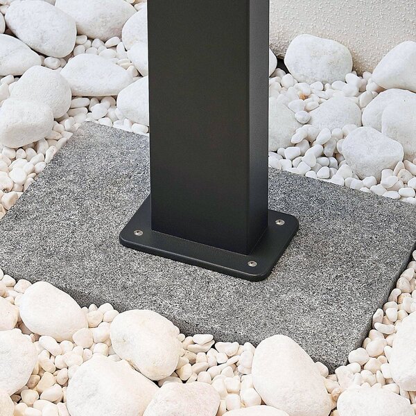 Lindby Ilvita LED fali lámpa, 60 cm, antracit, fém, IP54, Fekete, Alumínium, Modern